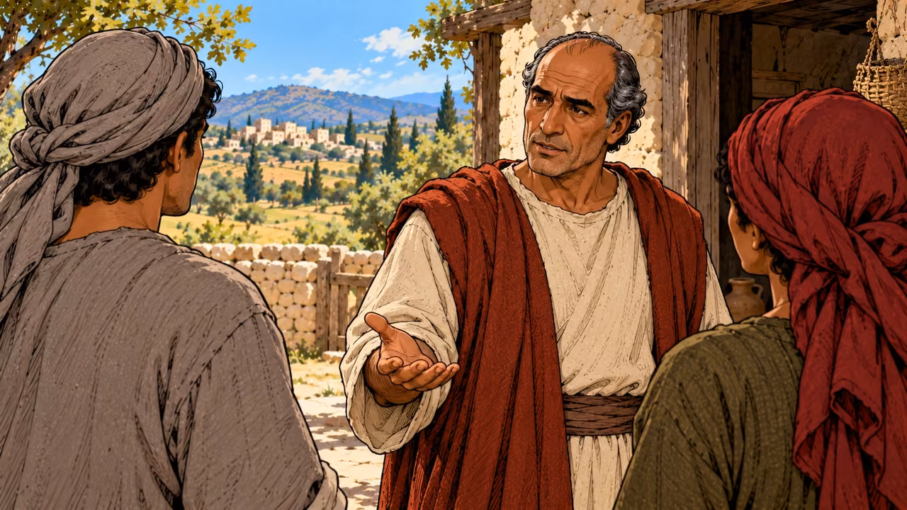 In the parable, the owner explains what happened with an open, empty hand.