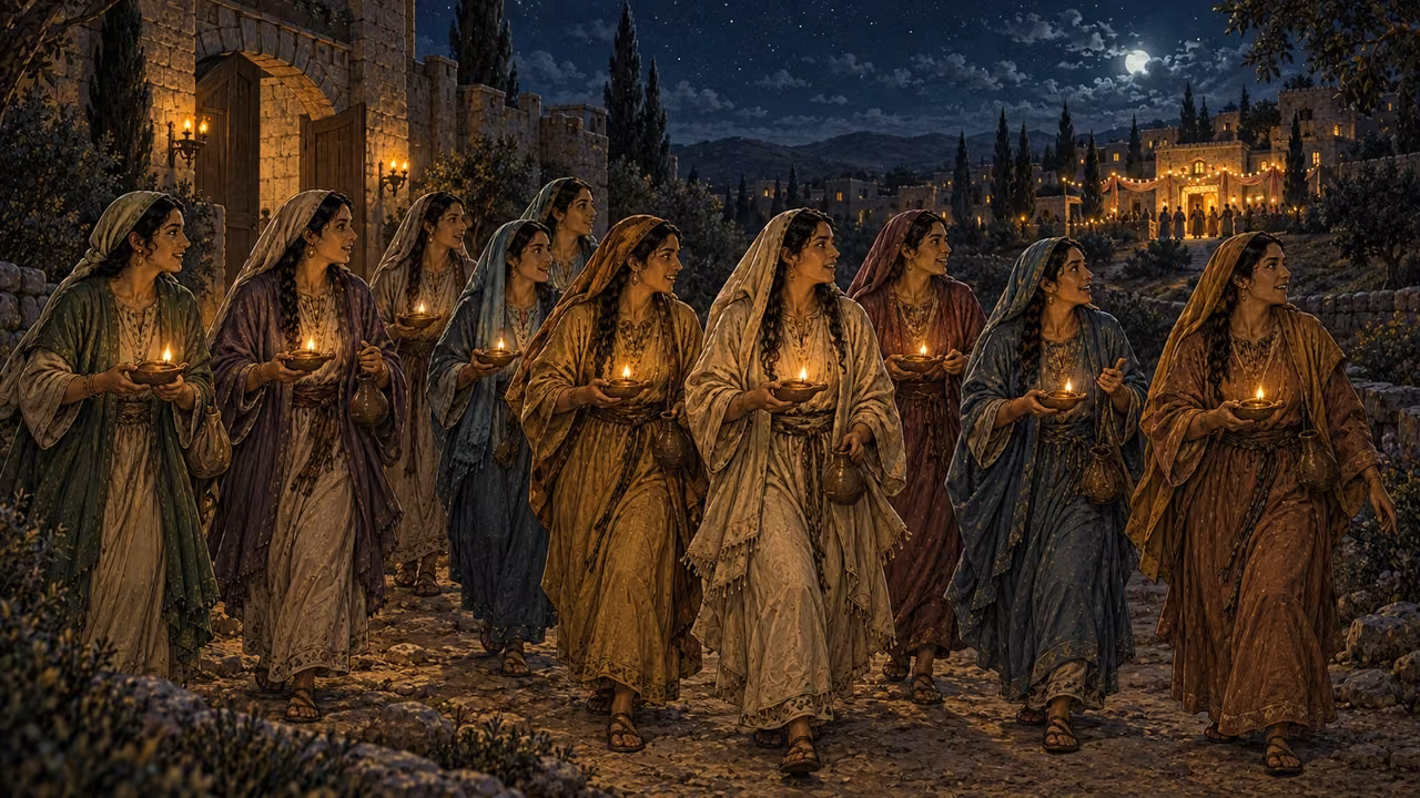 Ten Attendants Take Their Lamps.