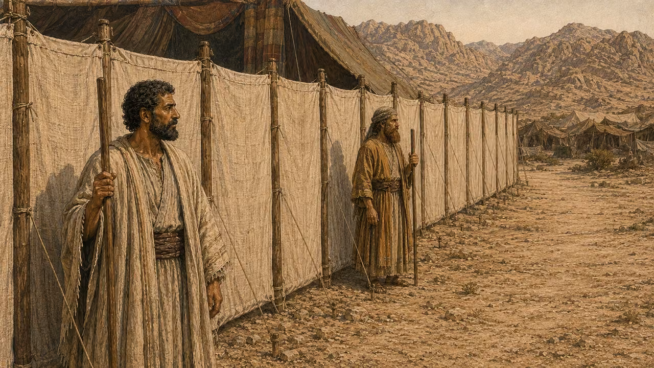 Contextual Levite custodians outside the sanctuary; instructions about transport are not enacted yet. No execution or exposed sacred vessels.