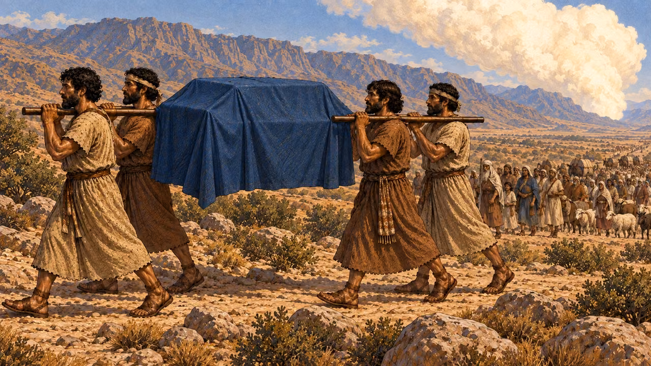 The ark goes before them