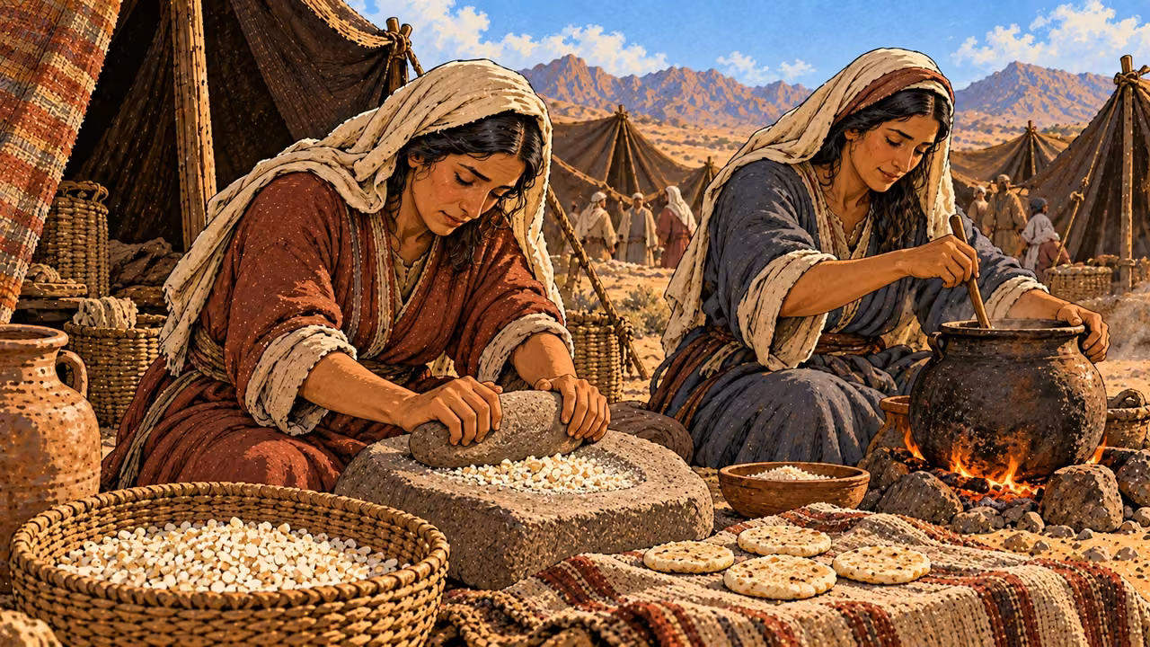 Gathering and preparing manna