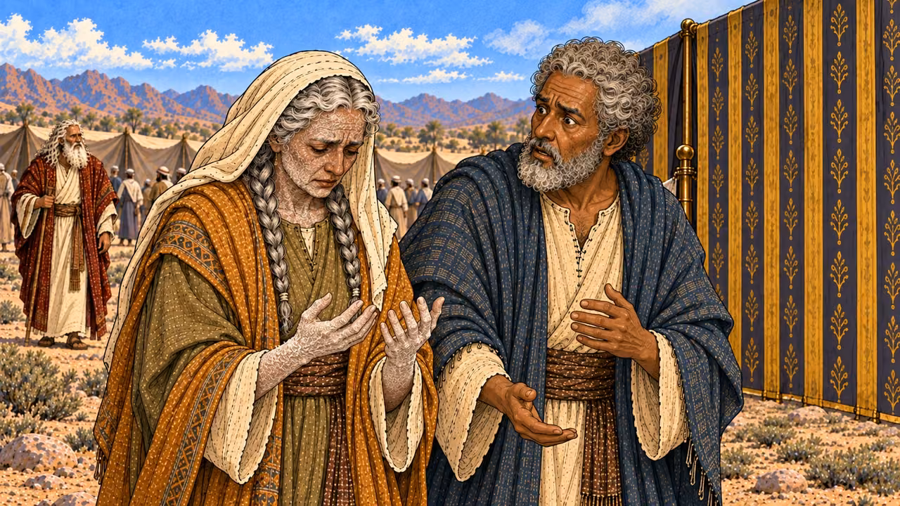 The cloud departs; Miriam is stricken