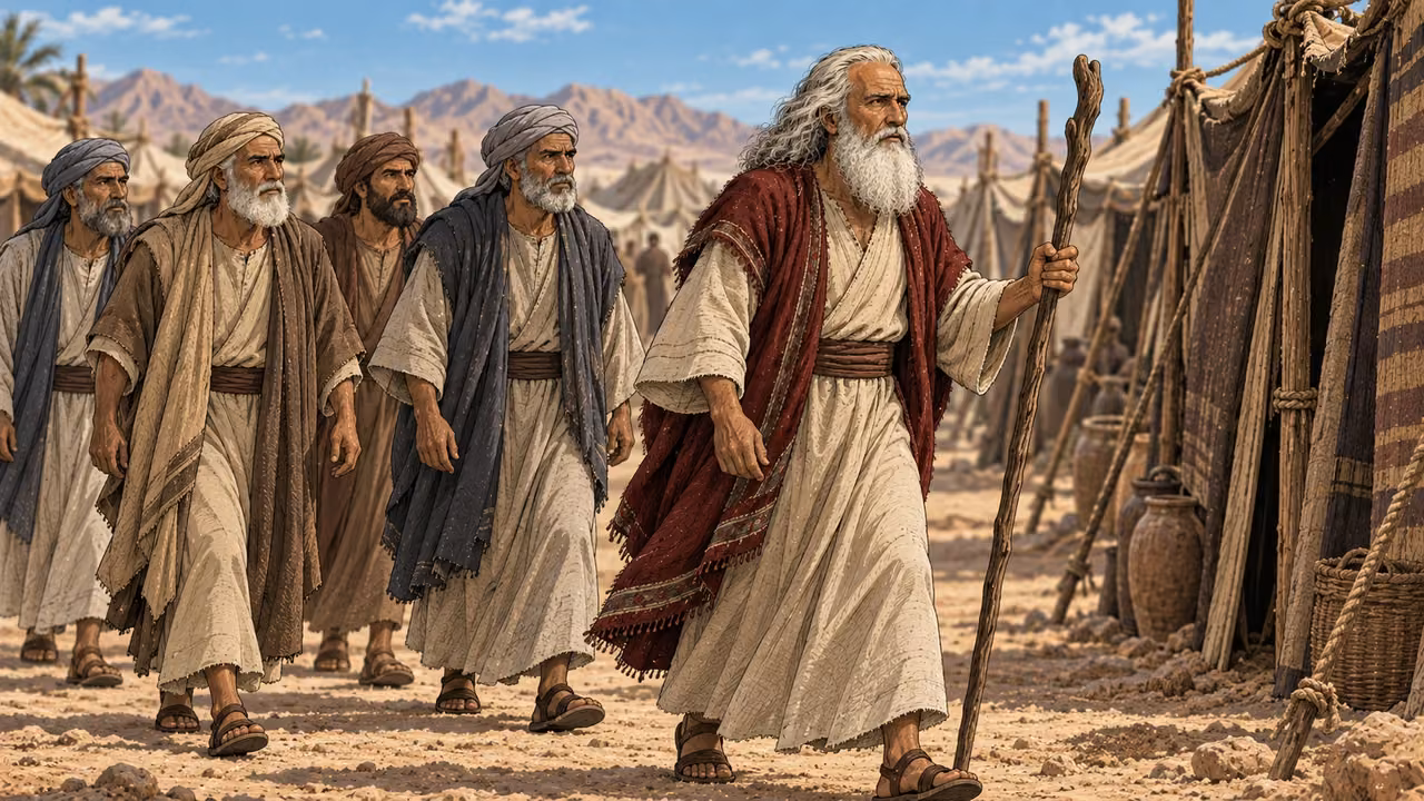Moses goes to the tents