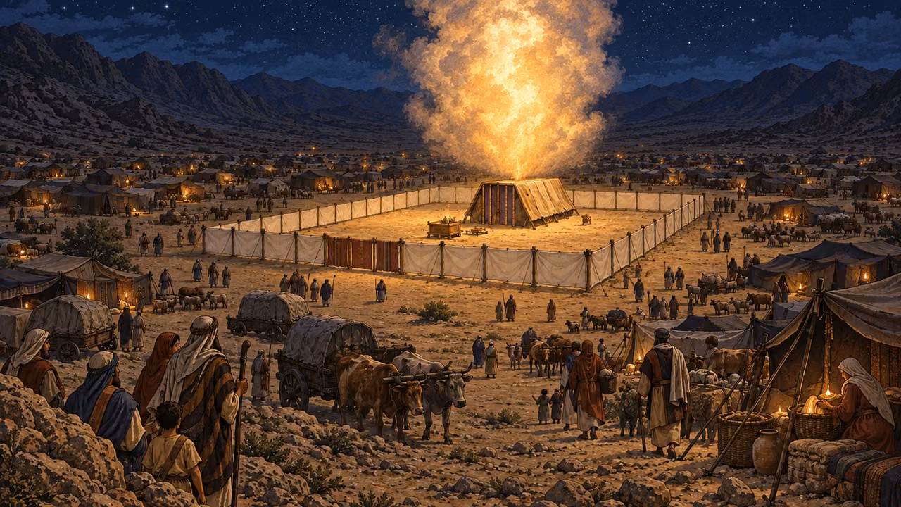 The appearance of fire by night