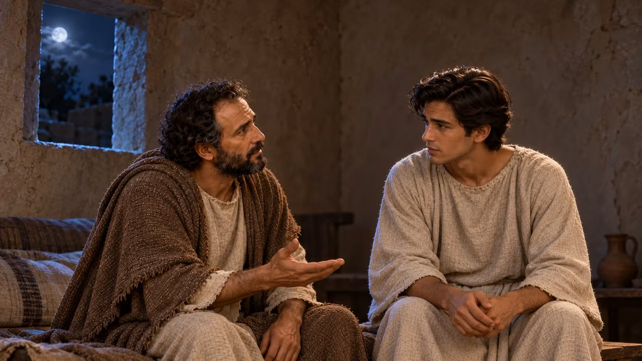 Hermas asks the listening young man why the woman sat in a chair.