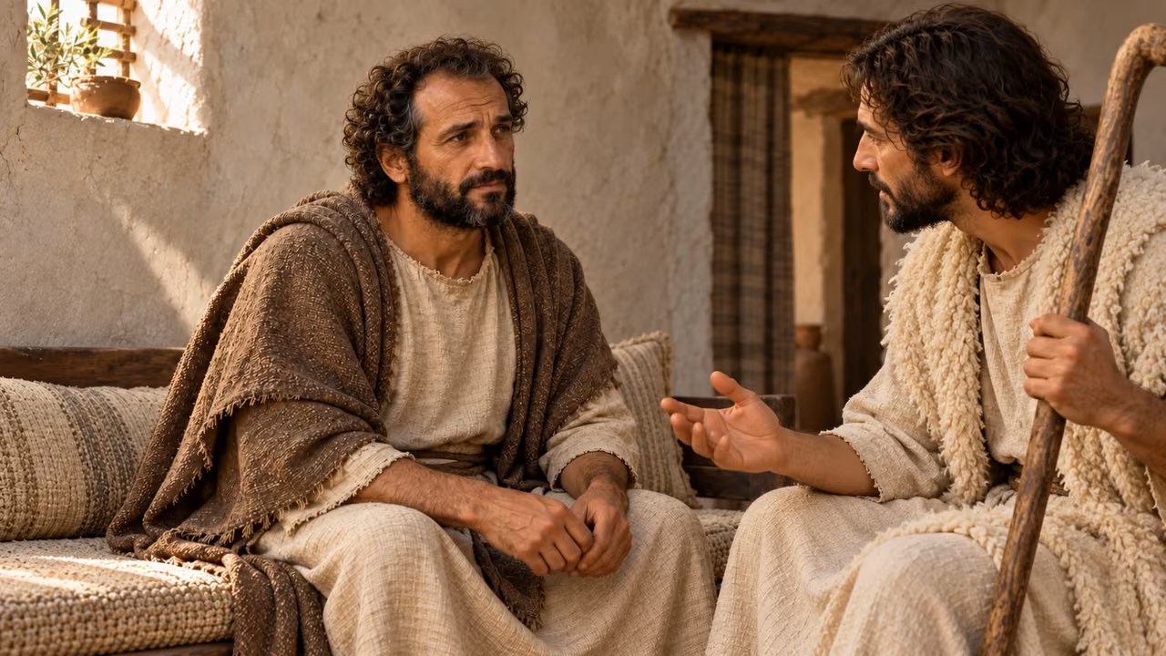 Hermas listens to the instruction to put on faith and continue asking.