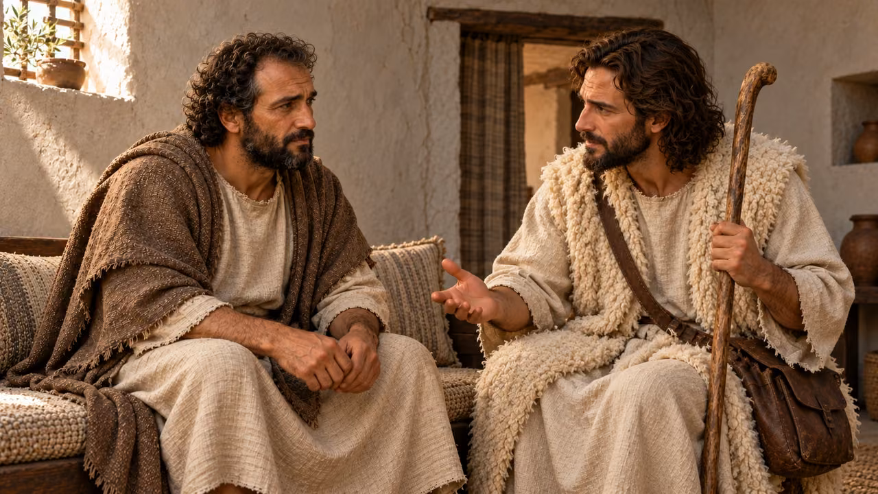 The shepherd begins the teaching about sorrow while Hermas listens.