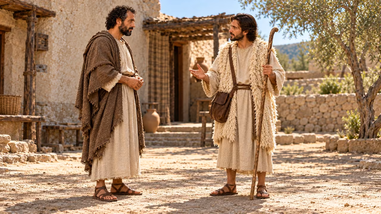 The shepherd identifies himself as the angel of repentance and tells Hermas not to fear.