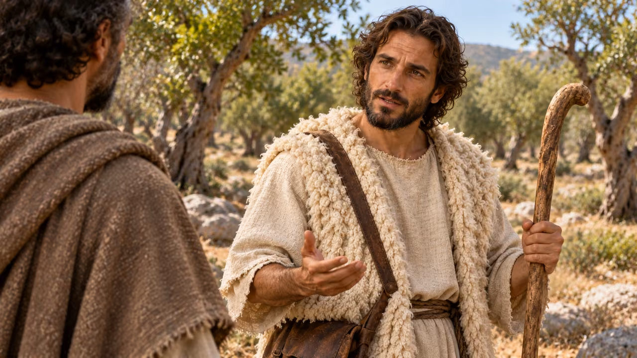 The shepherd answers the persistent request for interpretation.