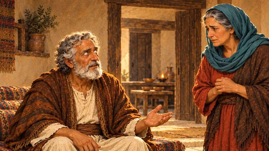 Blind Tobit gently reassures Anna.