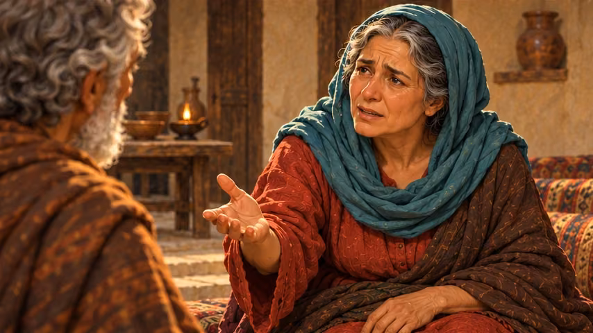 Anna answers Tobit with pained refusal of reassurance.
